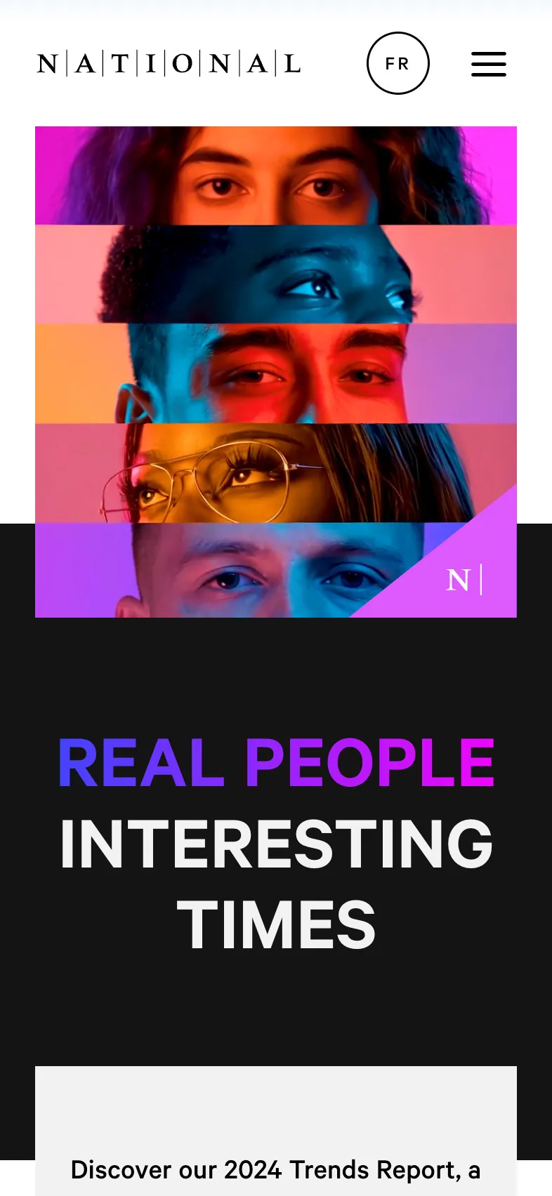 Homepage hero on mobile.